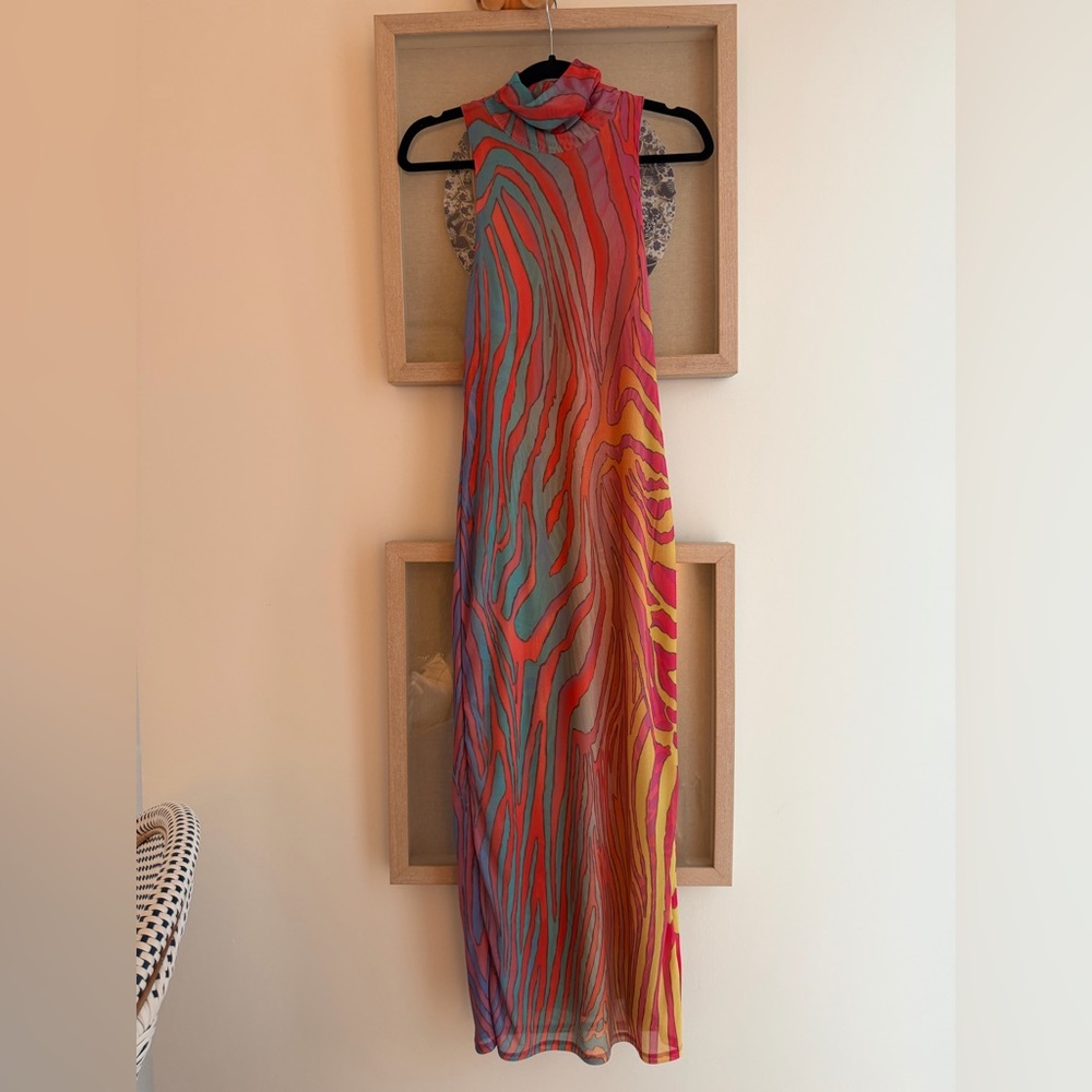 AFRM Vibrant Zebra Print Maxi Dress